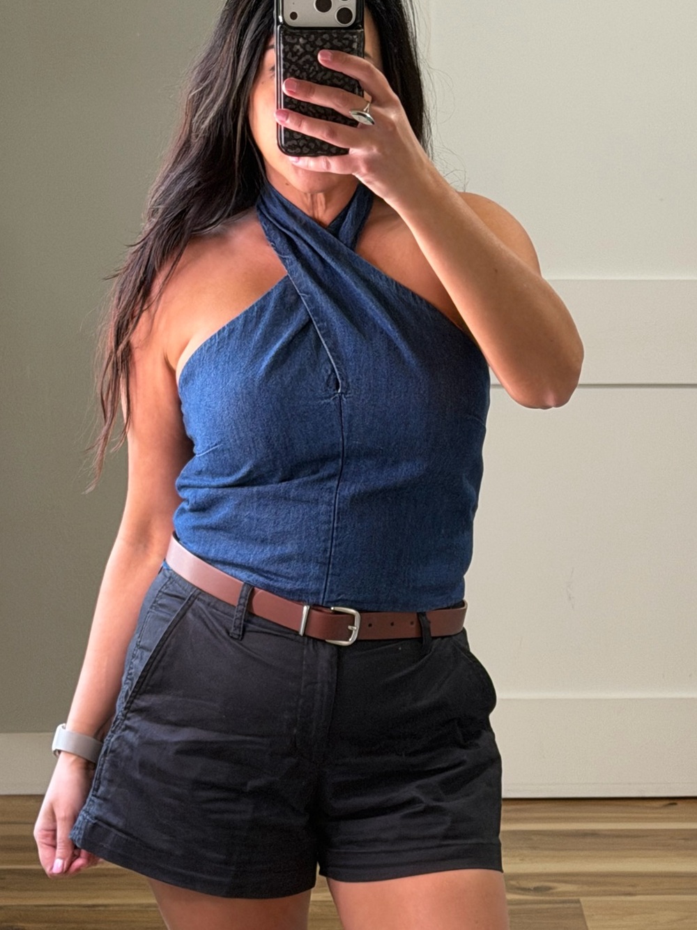 LOFT Blue Denim Halter Top